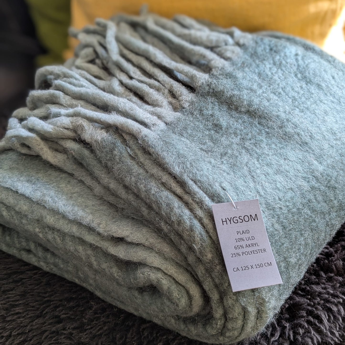 Plaid - uld mix - grøn