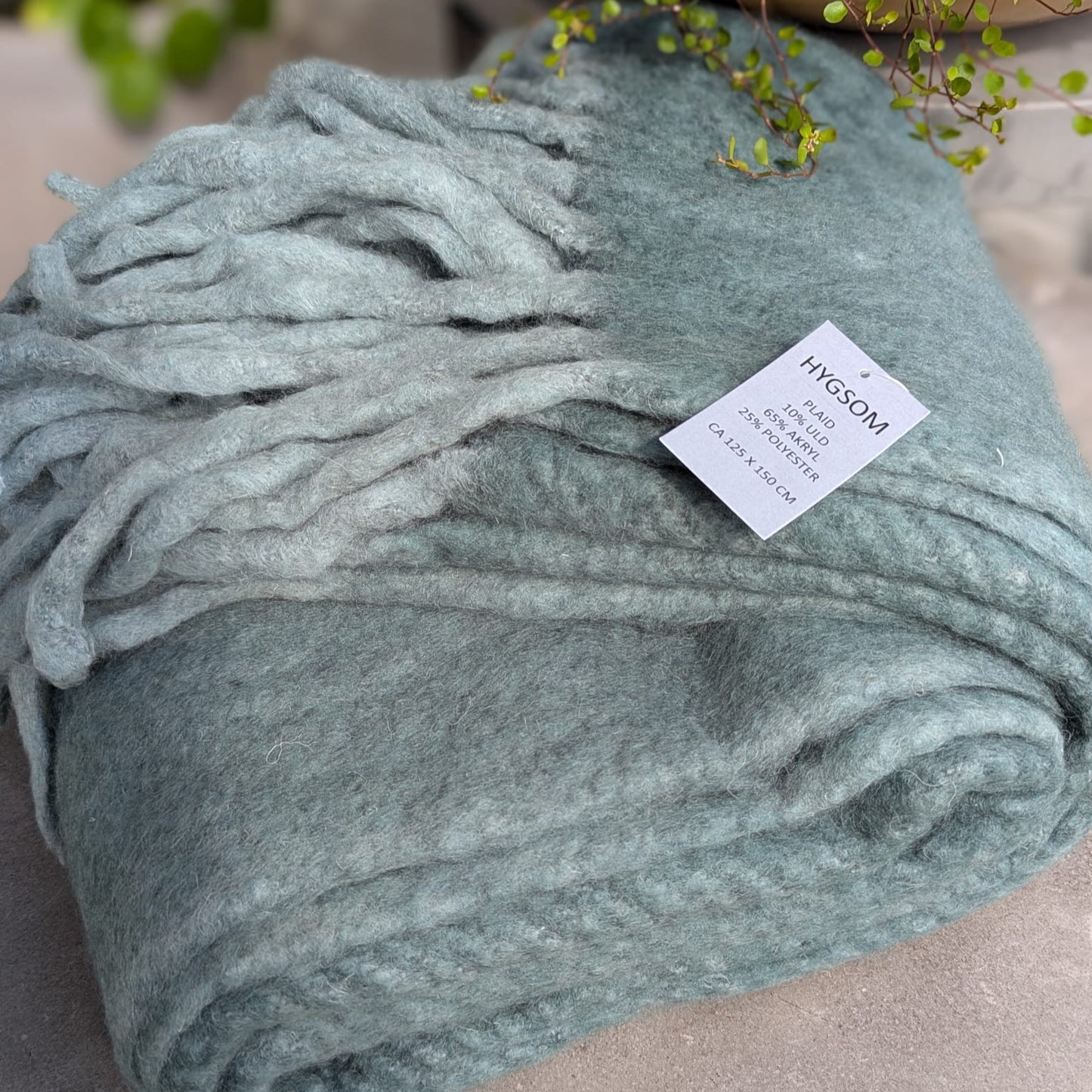 Plaid - uld mix - grøn