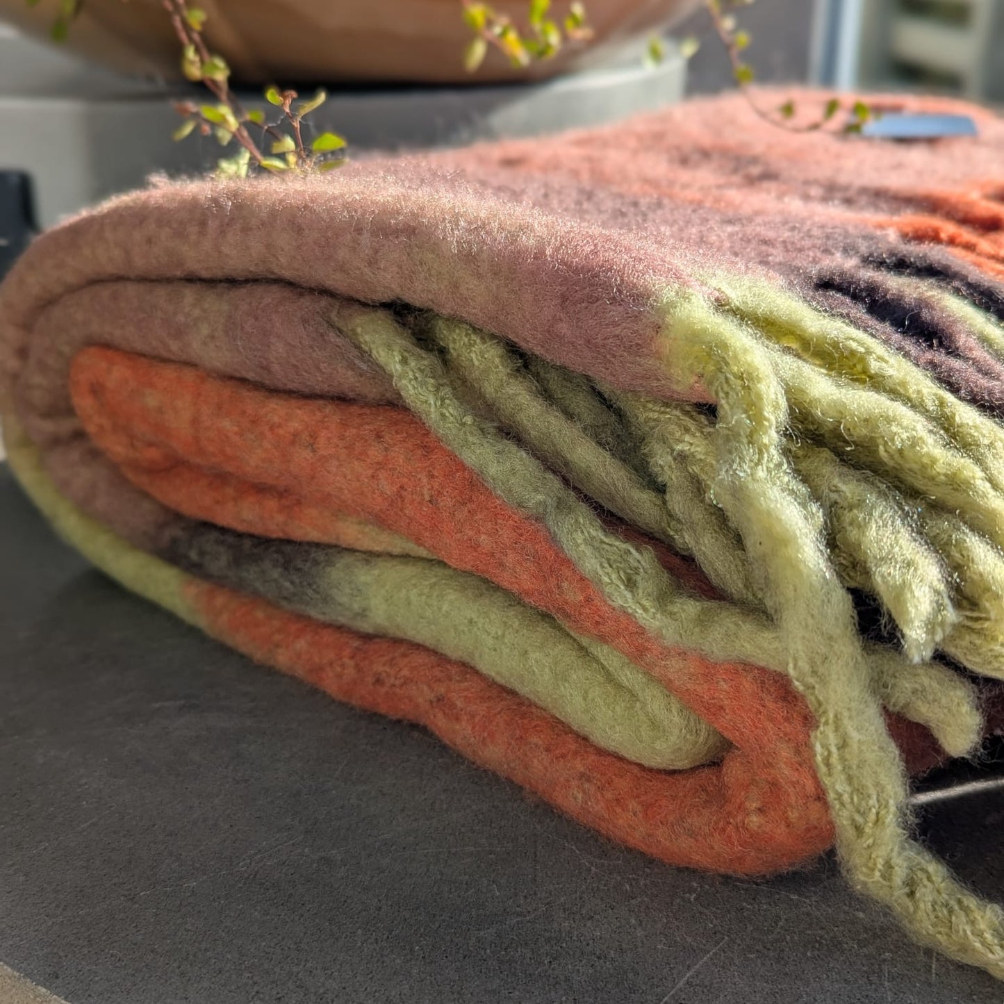 Hygsom - plaid - orange, grøn, rød mm.