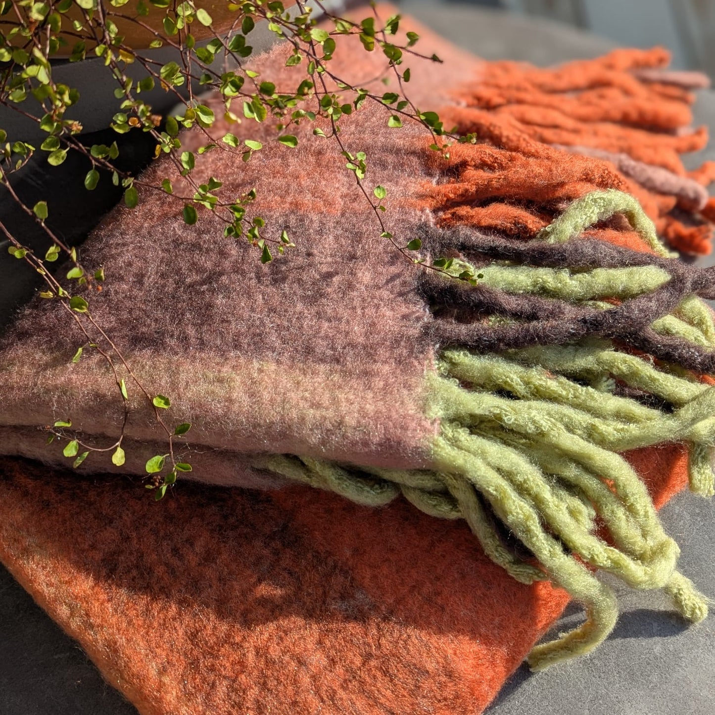 Hygsom - plaid - orange, grøn, rød mm.