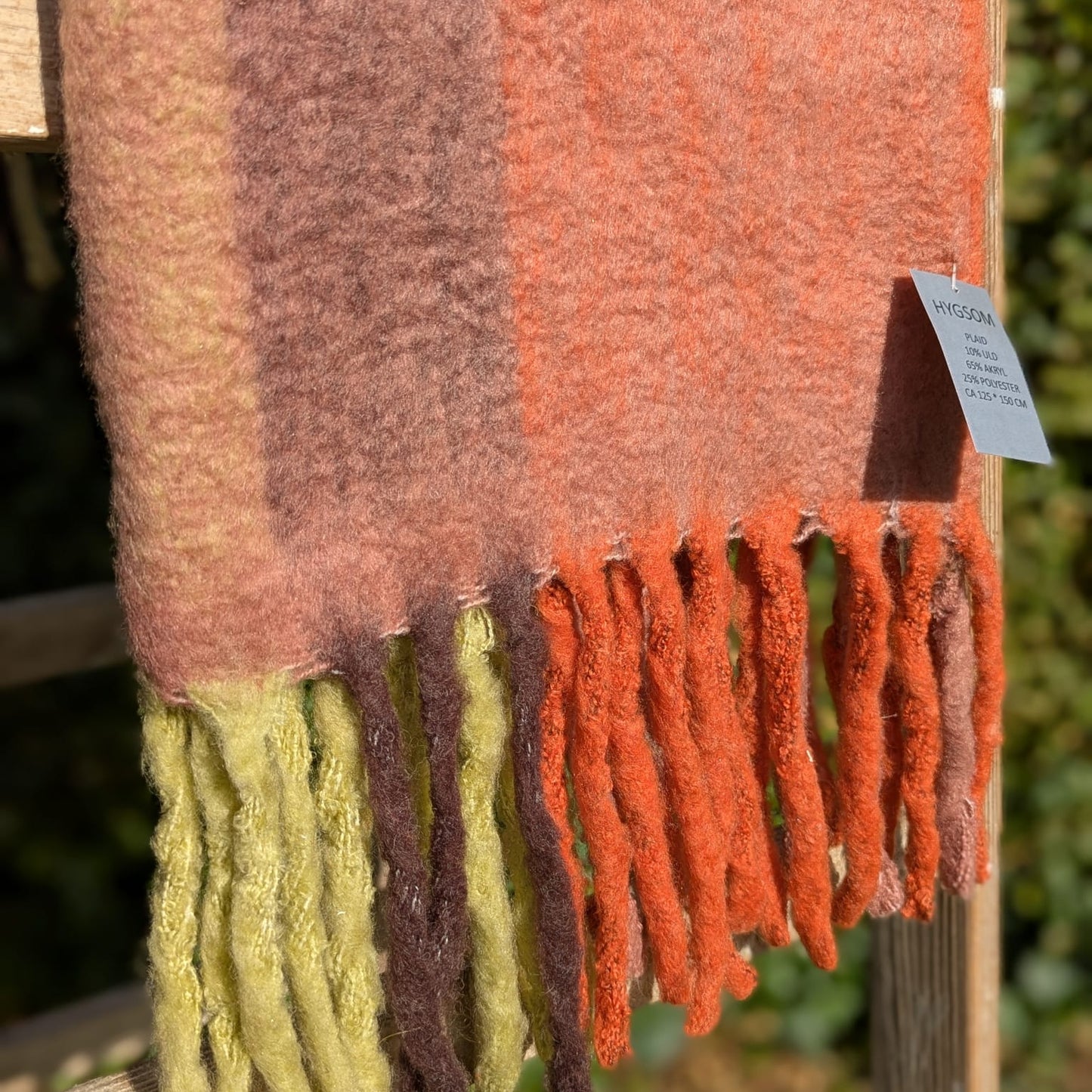 Hygsom - plaid - orange, grøn, rød mm.