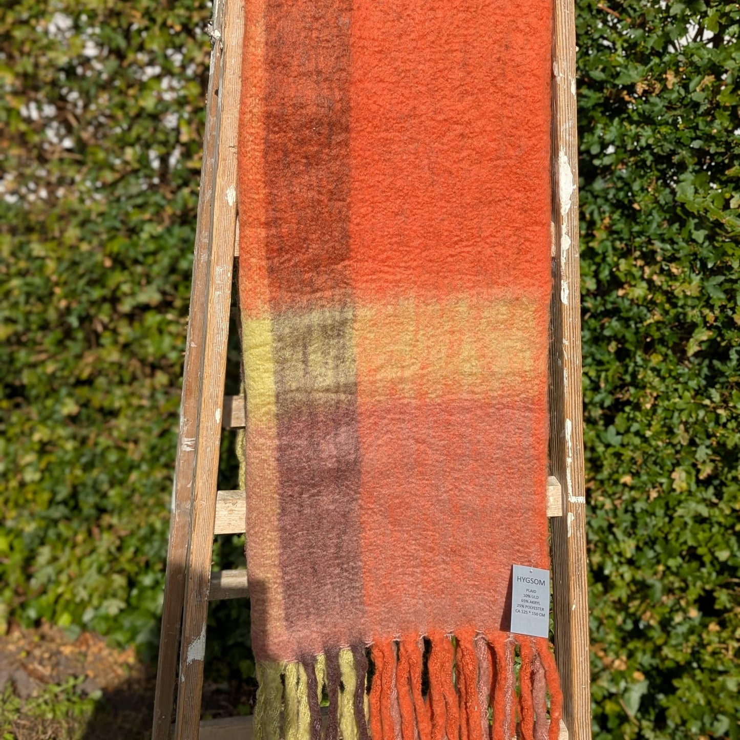 Hygsom - plaid - orange, grøn, rød mm.