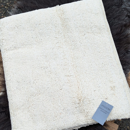 HÅNDLAVET VAMSET GULVTÆPPE HVID. REN BOMULD - 120 X 180 CM