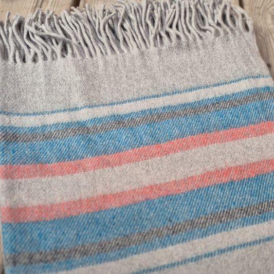 Uldplaid - 75% uld / 15 Nylon / 10 polyester - 200 X 130 CM