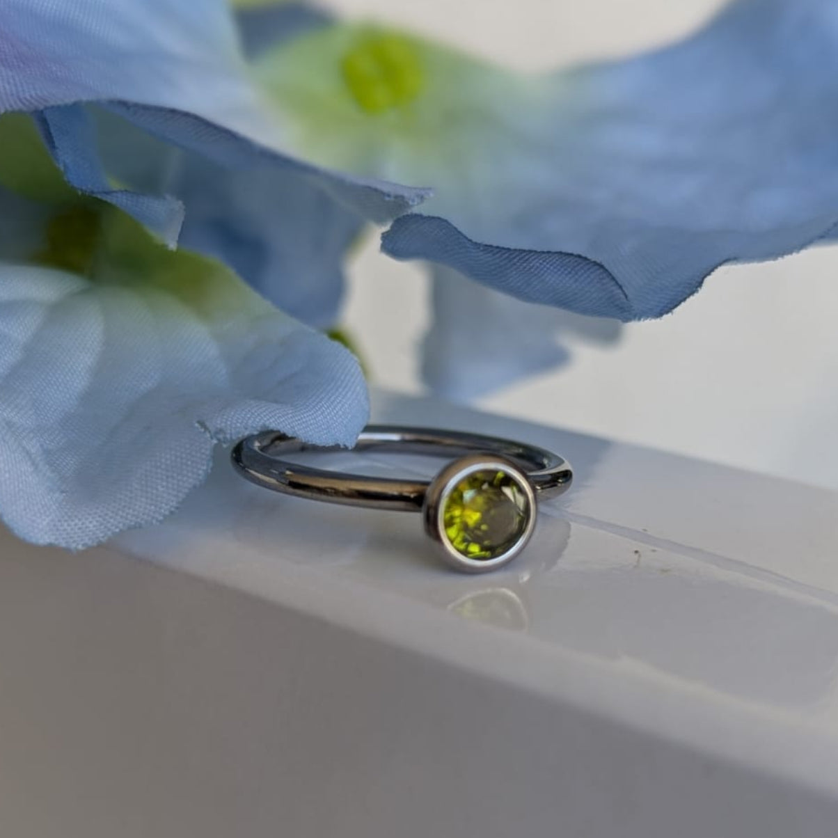 Gade & Juul - Fingerring - Justerbar  - Kirurgisk Stål - Shine Grøn