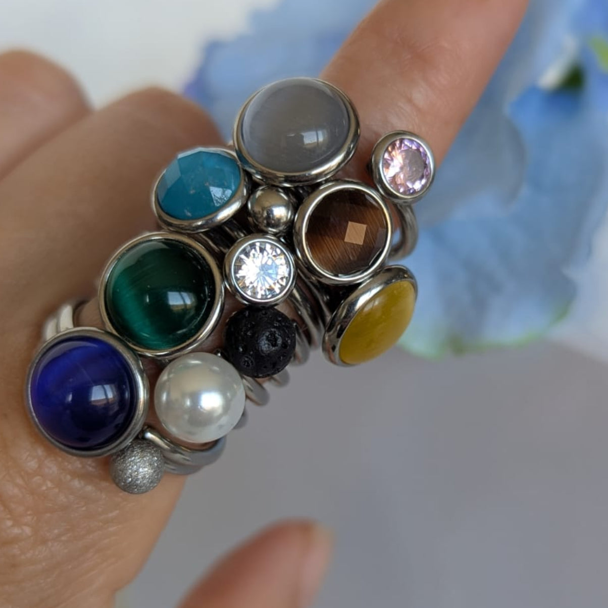 Gade & Juul -  Fingerring - Justerbar- Kirurgisk Stål - Among - Turkis