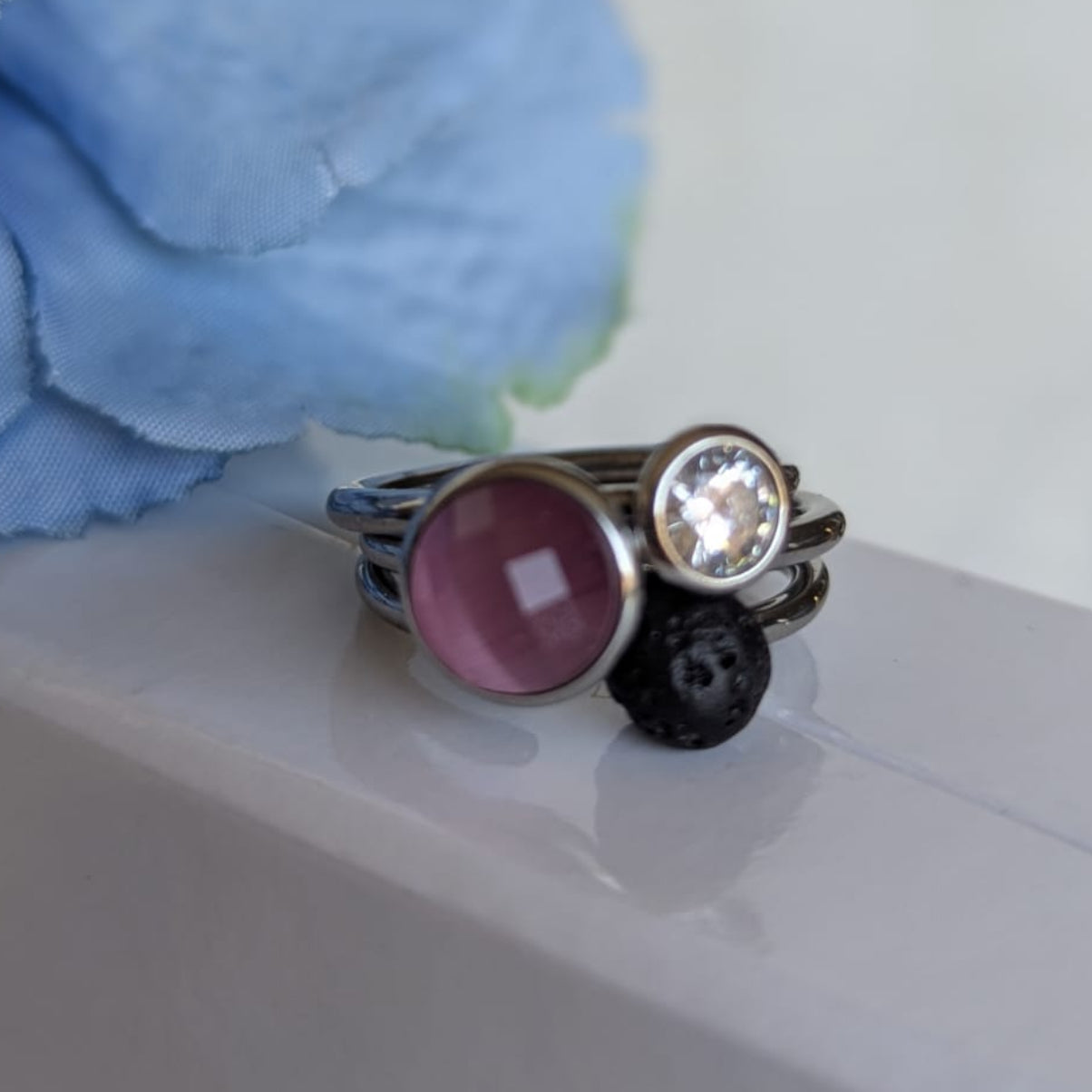 Gade & Juul -Fingerring - Justerbar - Kirurgisk Stål - Among Lyserød