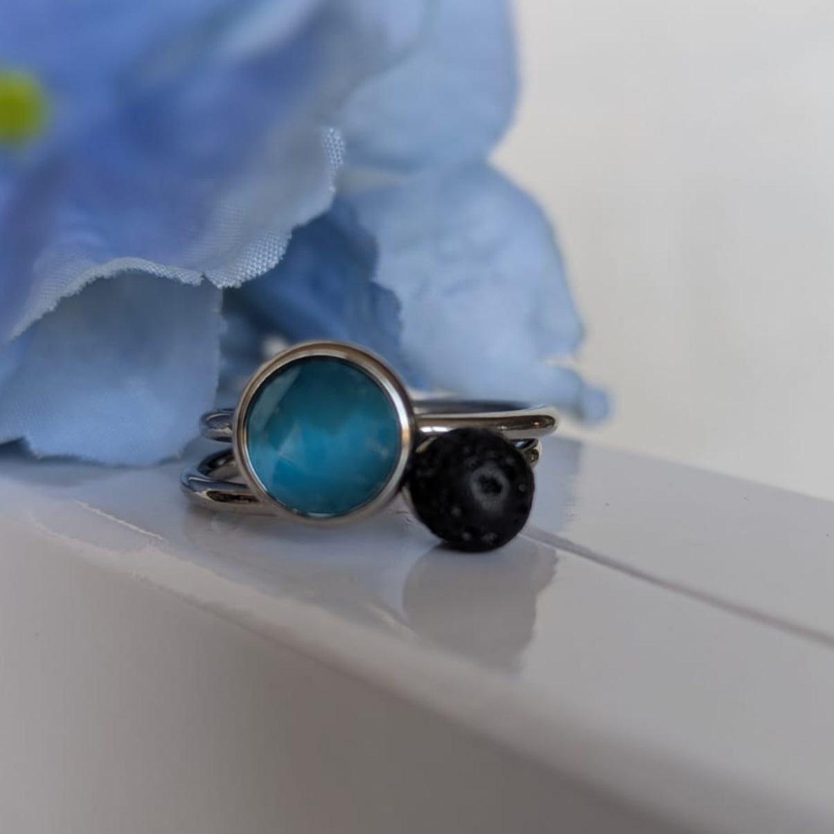 Gade & Juul -  Fingerring - Justerbar- Kirurgisk Stål - Among - Turkis