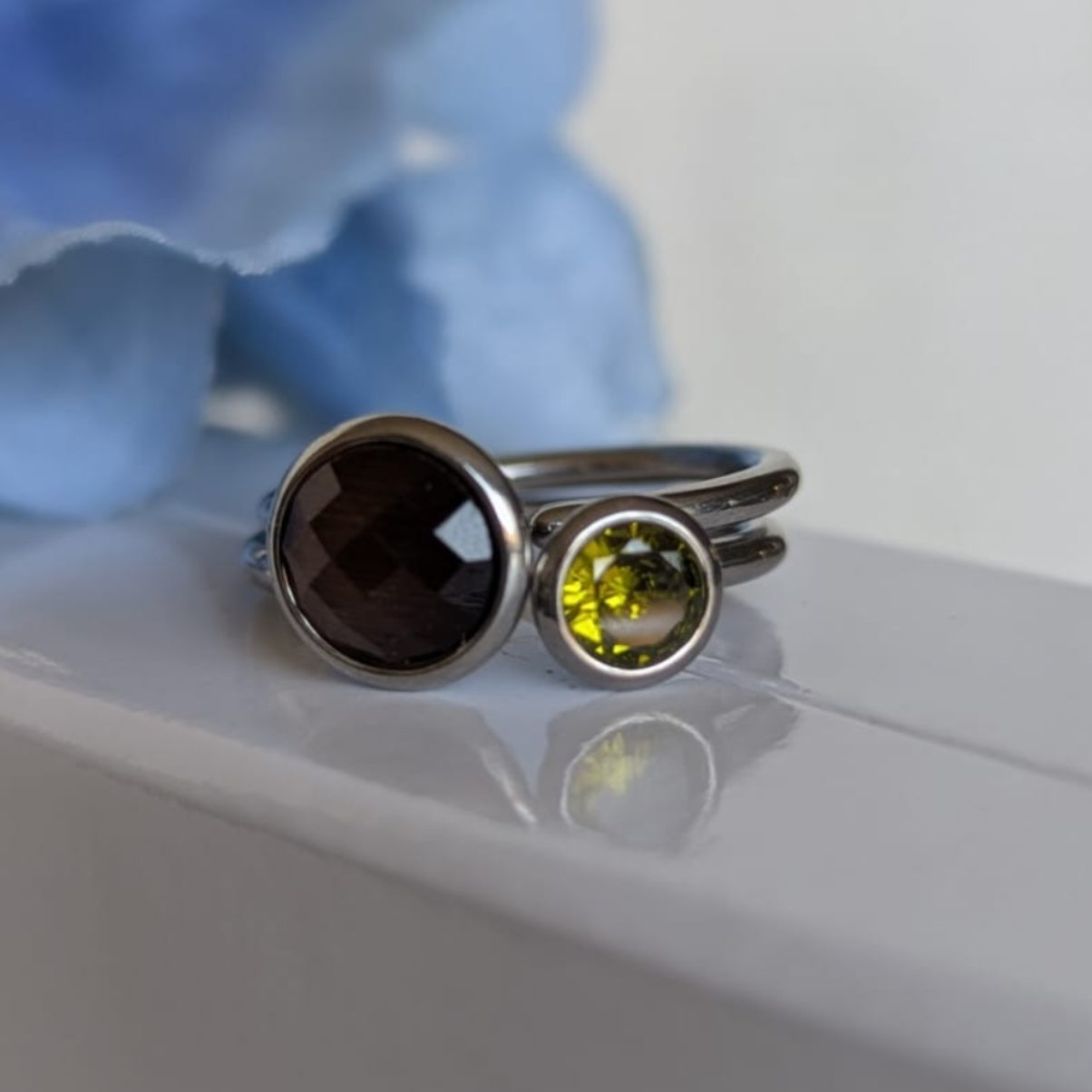 Gade & Juul - Fingerring - Justerbar  - Kirurgisk Stål - Shine Grøn