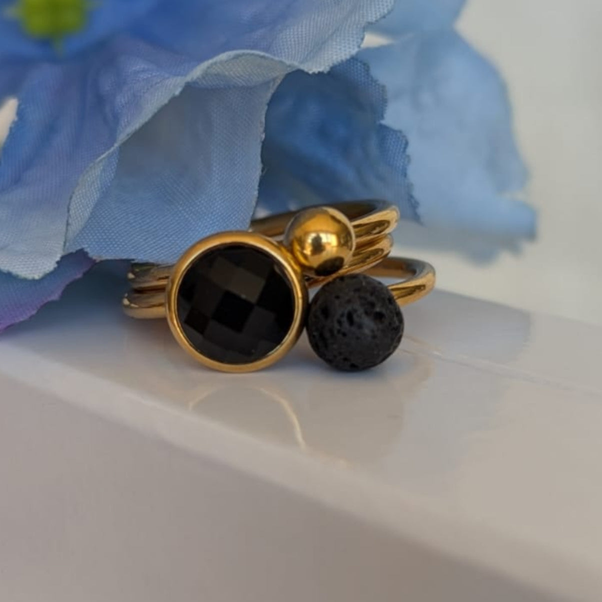 Gade & Juul - Fingerring - Justerbar - Kirurgisk Stål - Among - Sort
