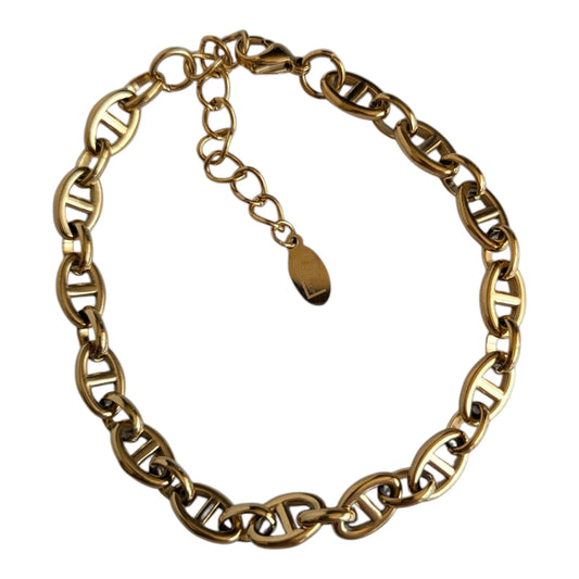 Gade & Juul - Ankelkæde - 28 cm - Kirurgisk Stål - Guld Look - Different
