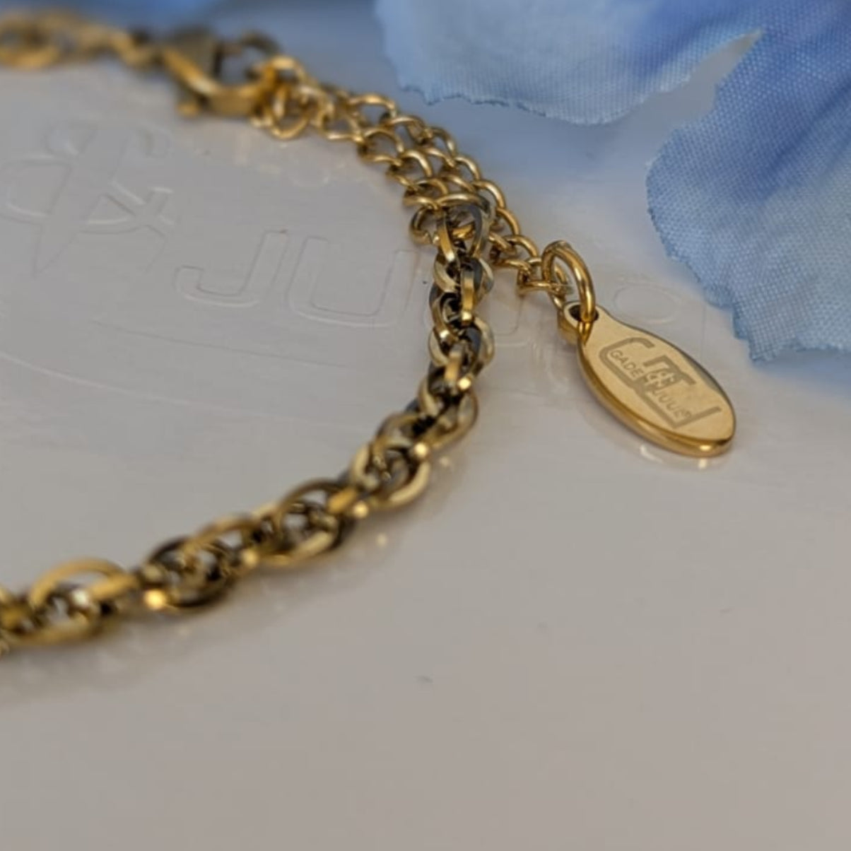 Gade & Juul - Armbånd - 22 cm - Kirurgisk Stål - Guld look - Intense