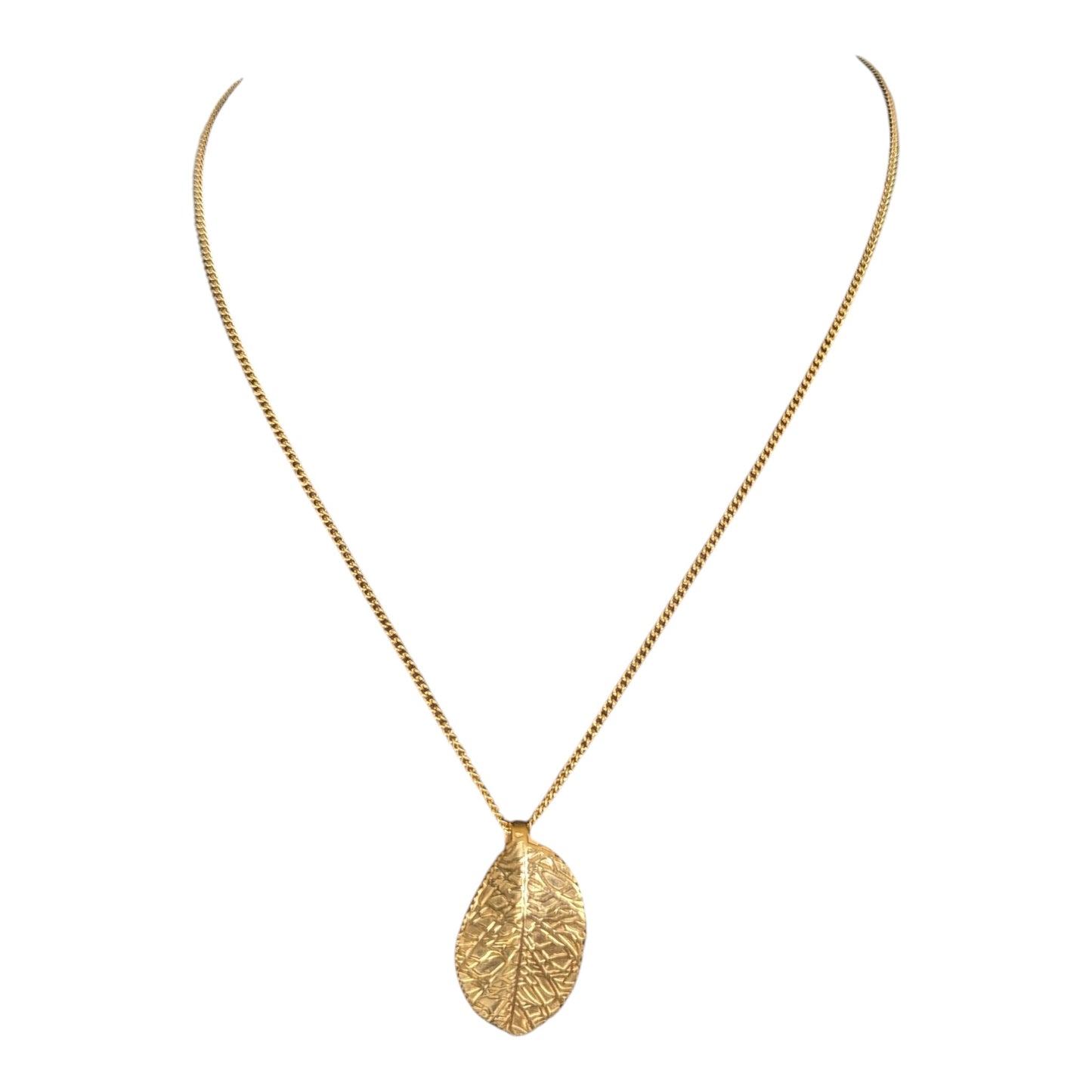 Gade & Juul - Halskæde inkl. Vedhæng - 45 cm - Kirurgisk Stål - Guld Look - Leaf