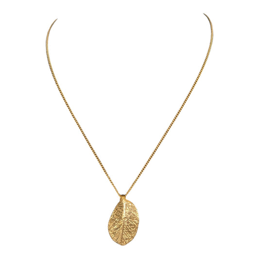 Gade & Juul - Halskæde inkl. Vedhæng - 45 cm - Kirurgisk Stål - Guld Look - Leaf
