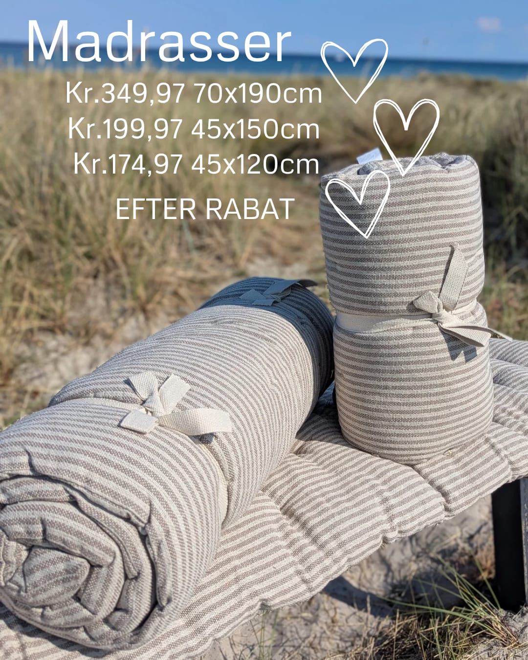 Hynde - 120 X 45 cm - Beige Striber - Bomuld