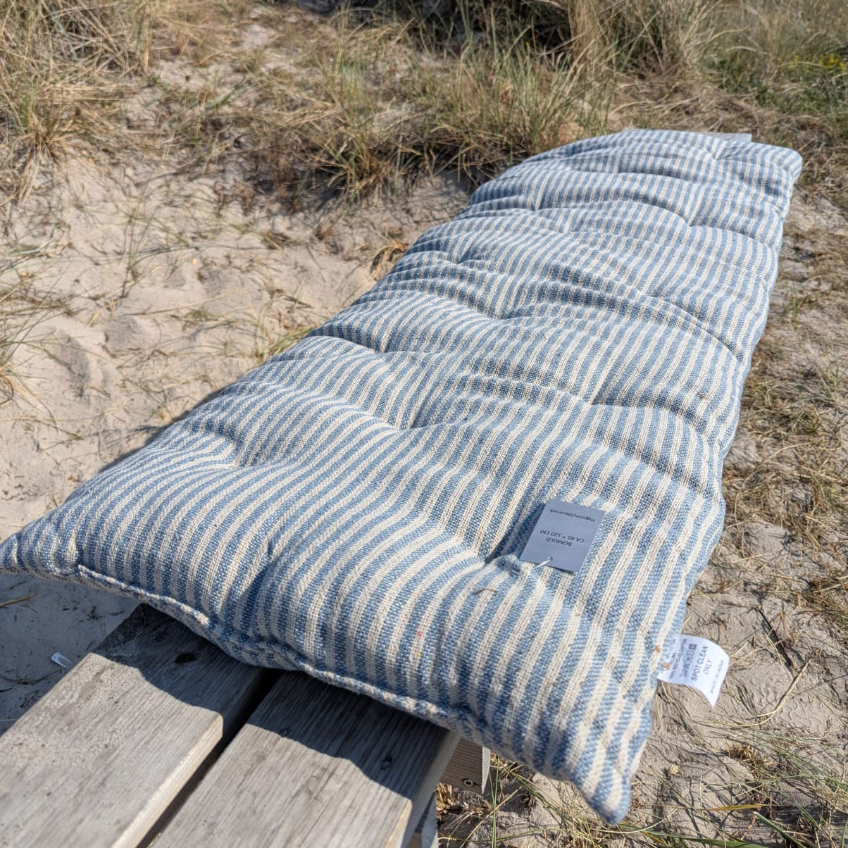 Hynde - 120 x 45 cm - Lyseblå Striber - Bomuld