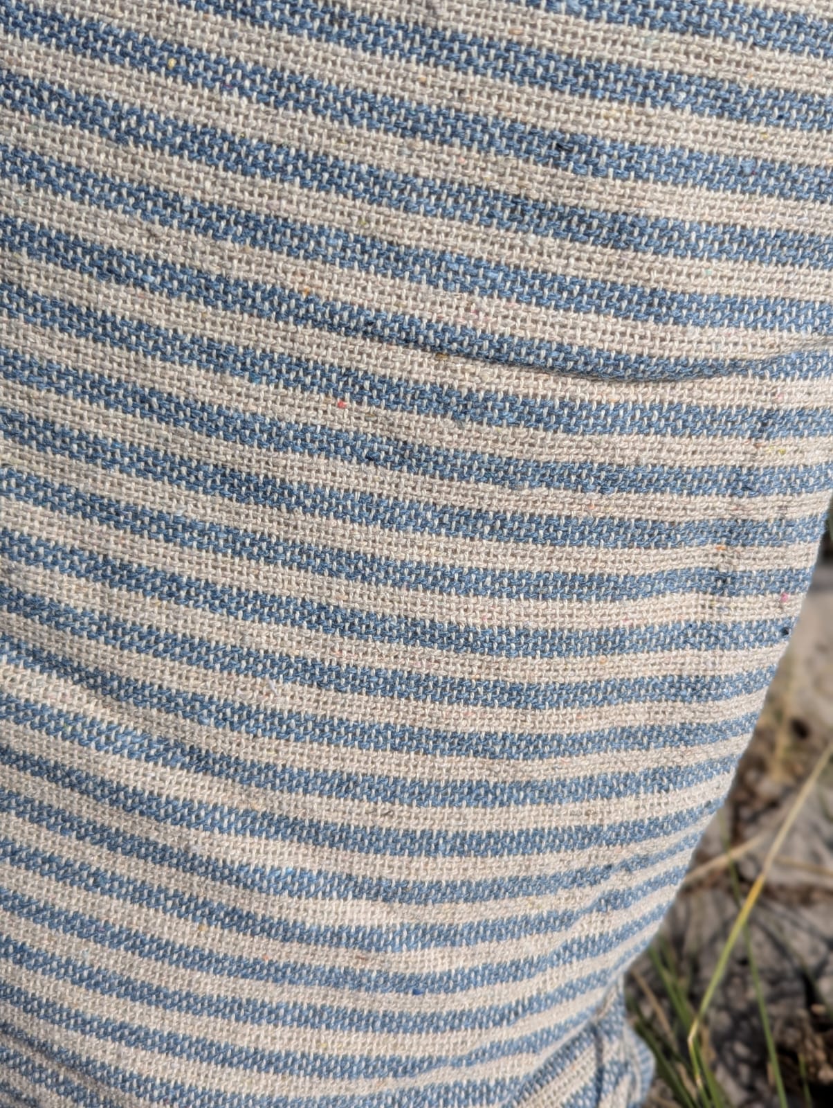Pude - 50 x 90 cm - Lyseblå Striber - Bomuld