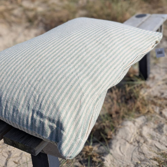 Pude - 50 x 90 cm - Grønne Striber - Bomuld