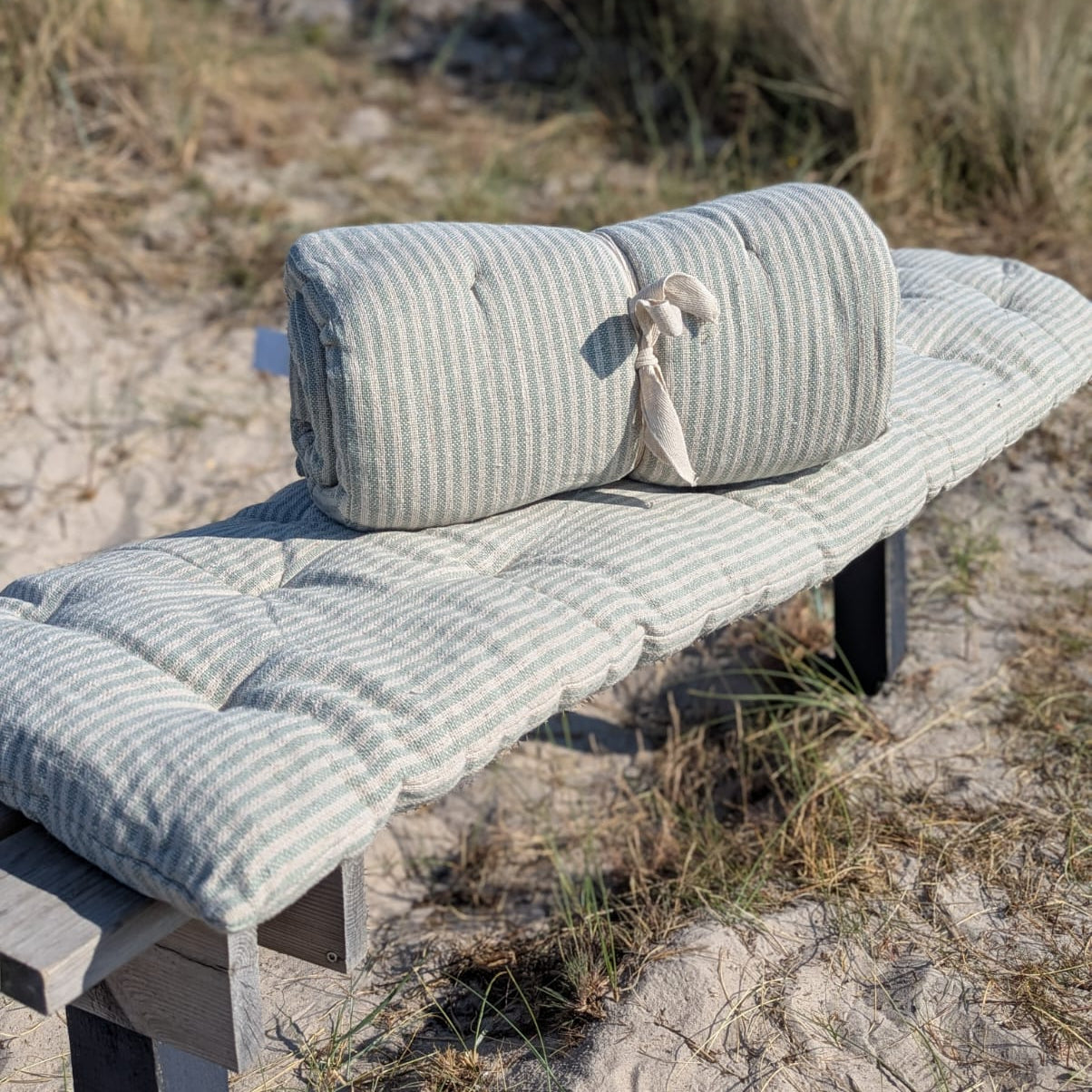 Hynde - 150 x 45 cm - Grønne Striber - Bomuld