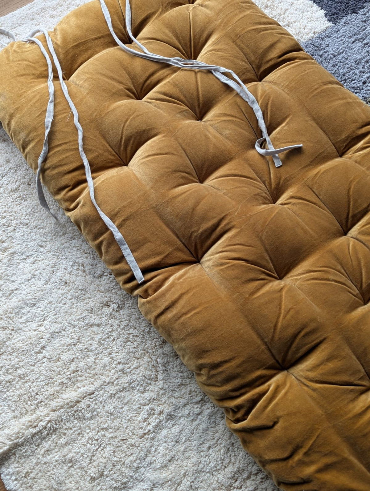Madras Sennepsgul Bomuld/Velour - 180 x 65 cm