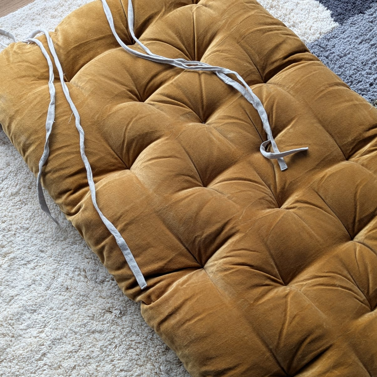 Madras Sennepsgul Bomuld/Velour - 180 x 65 cm