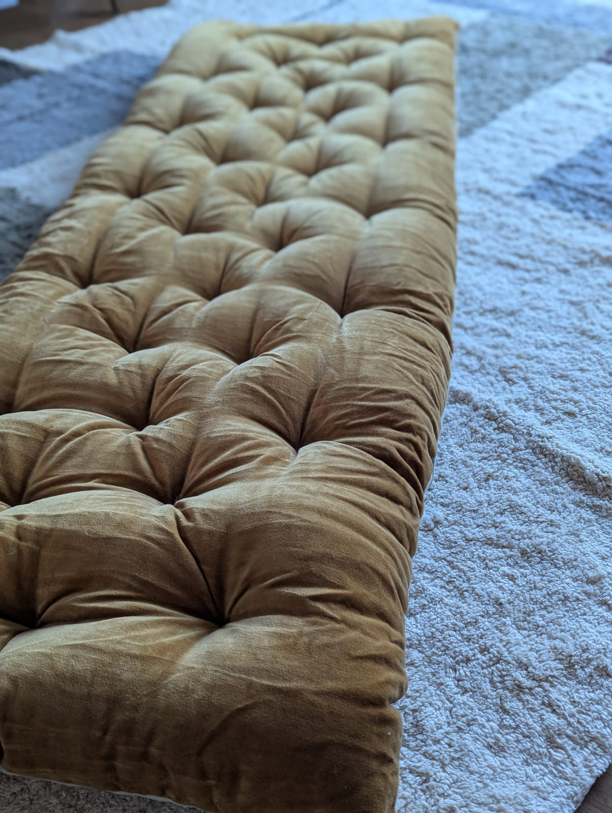 Madras Sennepsgul Bomuld/Velour - 180 x 65 cm