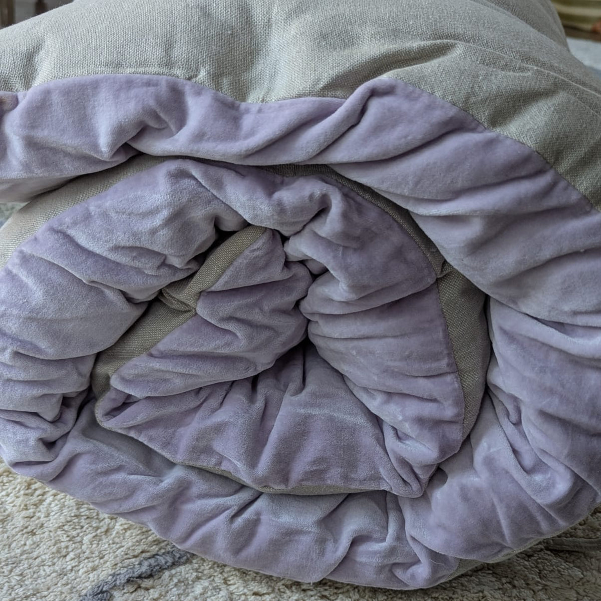 Madras Støvet Lilla Bomuld/Velour - 180 x 65 cm