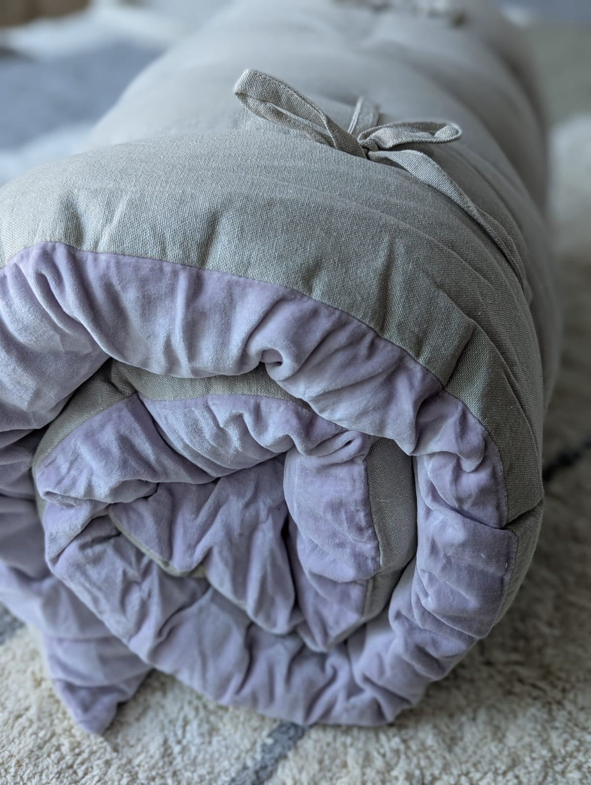 Madras Støvet Lilla Bomuld/Velour - 180 x 65 cm