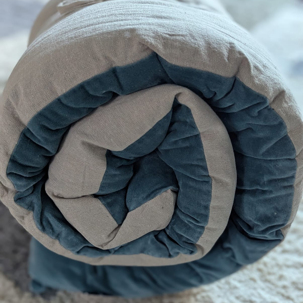 Madras - Blå - Bomuld/Velour - 180 x 65 cm