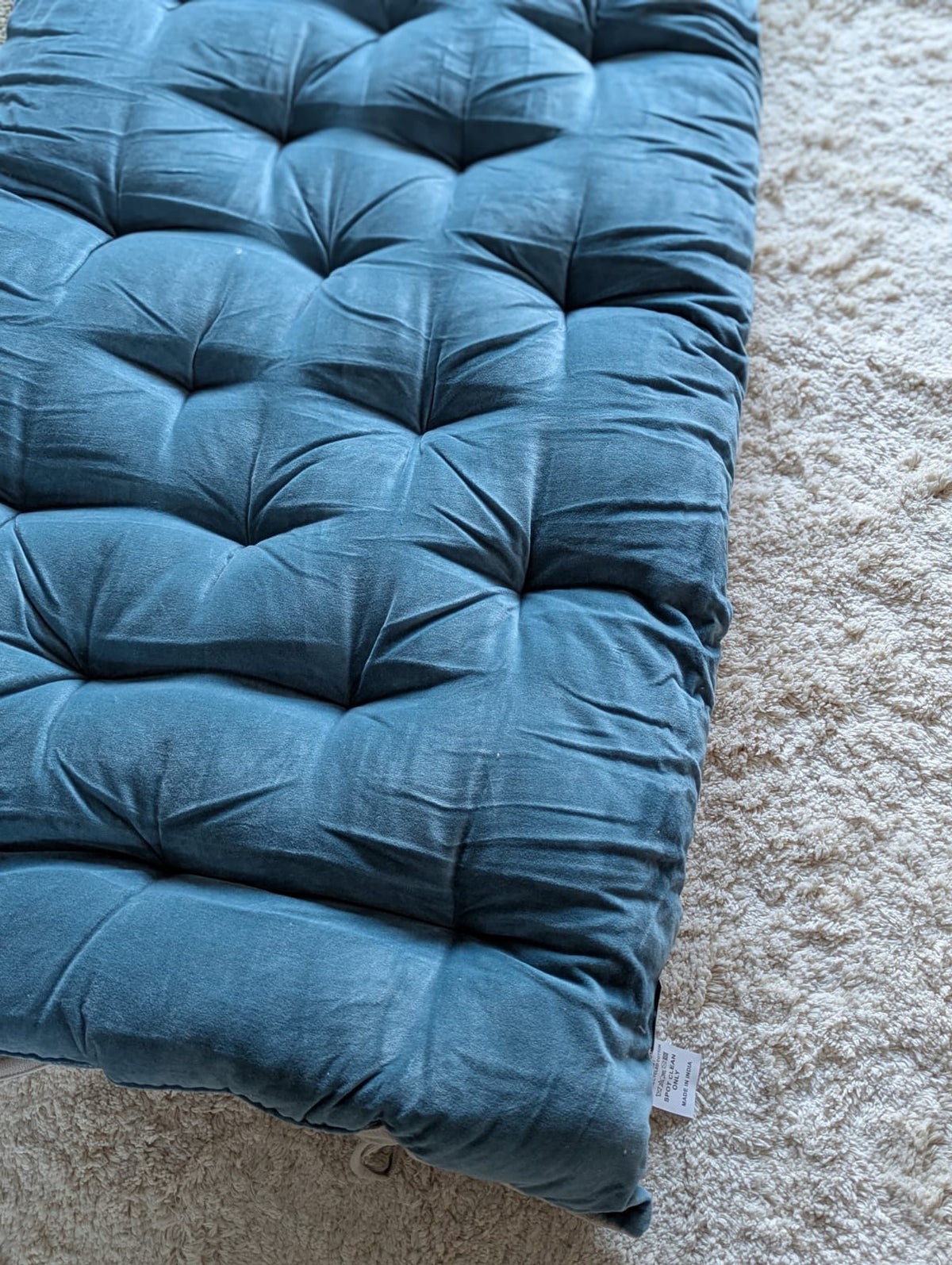 Madras - Blå - Bomuld/Velour - 180 x 65 cm