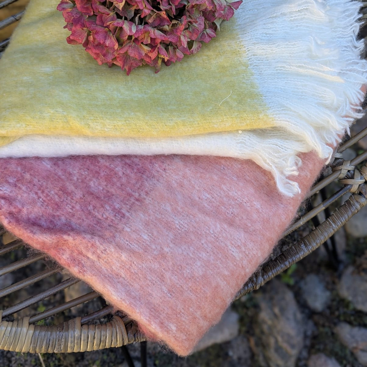 Plaid - Uld Mix - Solnedgangsfarver