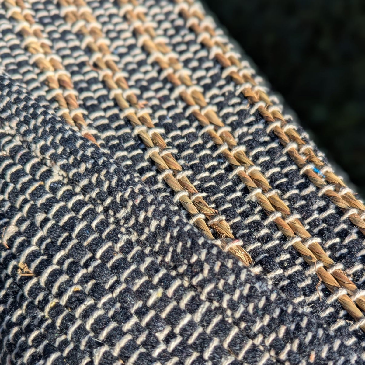 Gulvtæppe i Jute - Sorte Striber -  60 x 90 cm
