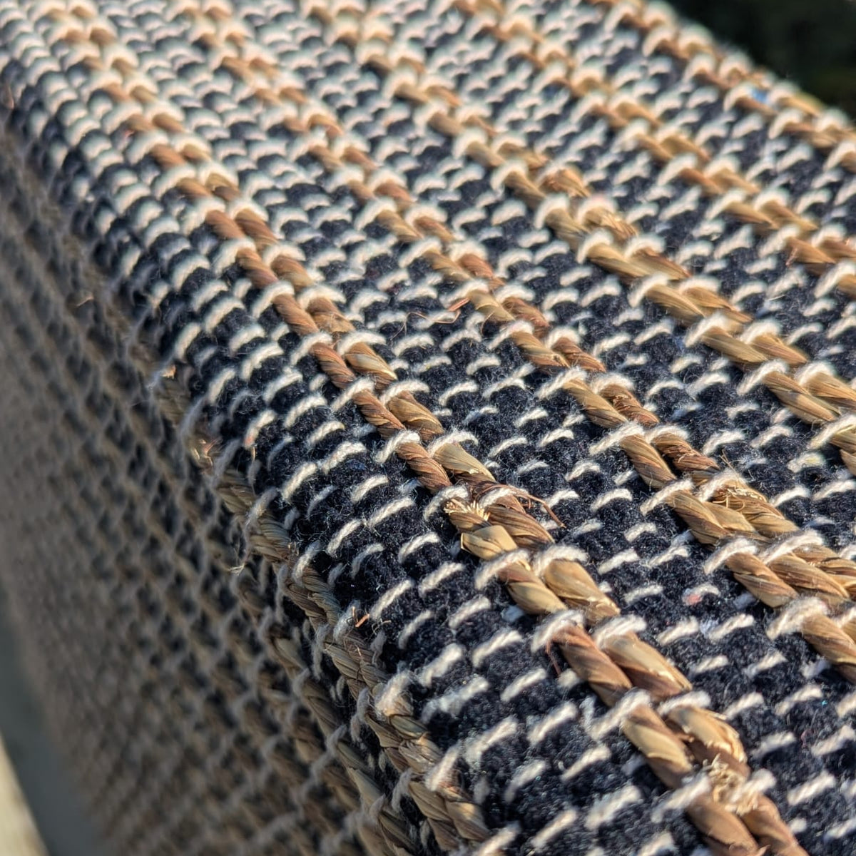 Gulvtæppe i Jute - Sorte Striber -  60 x 90 cm