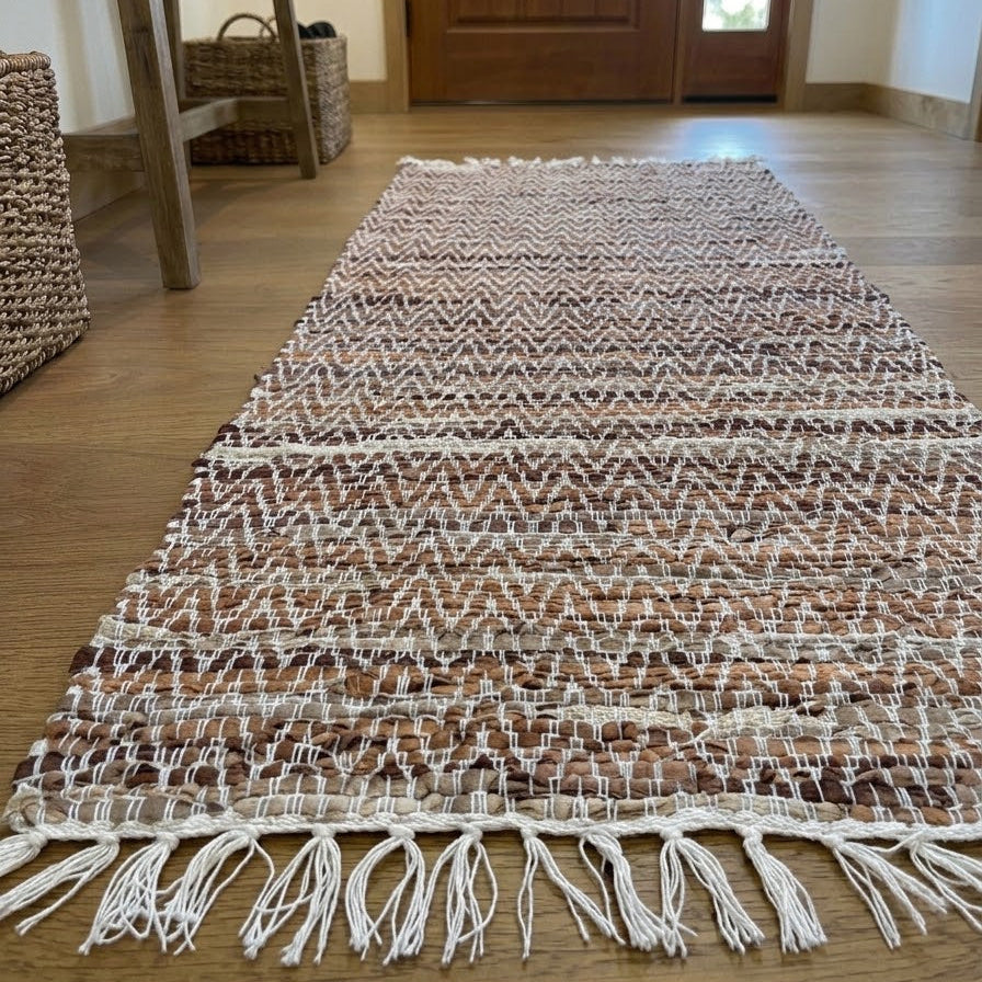 Gulvtæppe i Læder - Brun - 60 x 100 cm
