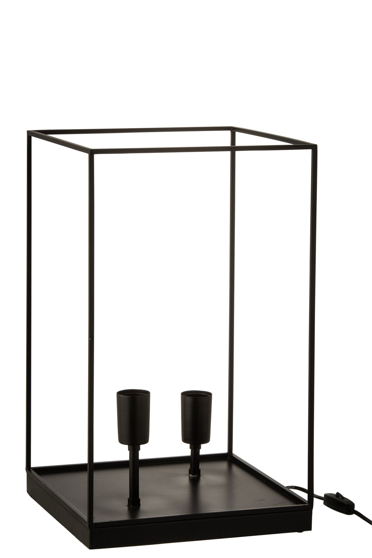 Lampe med 2 fatninger - Sort - 30 x 30 x 50 cm