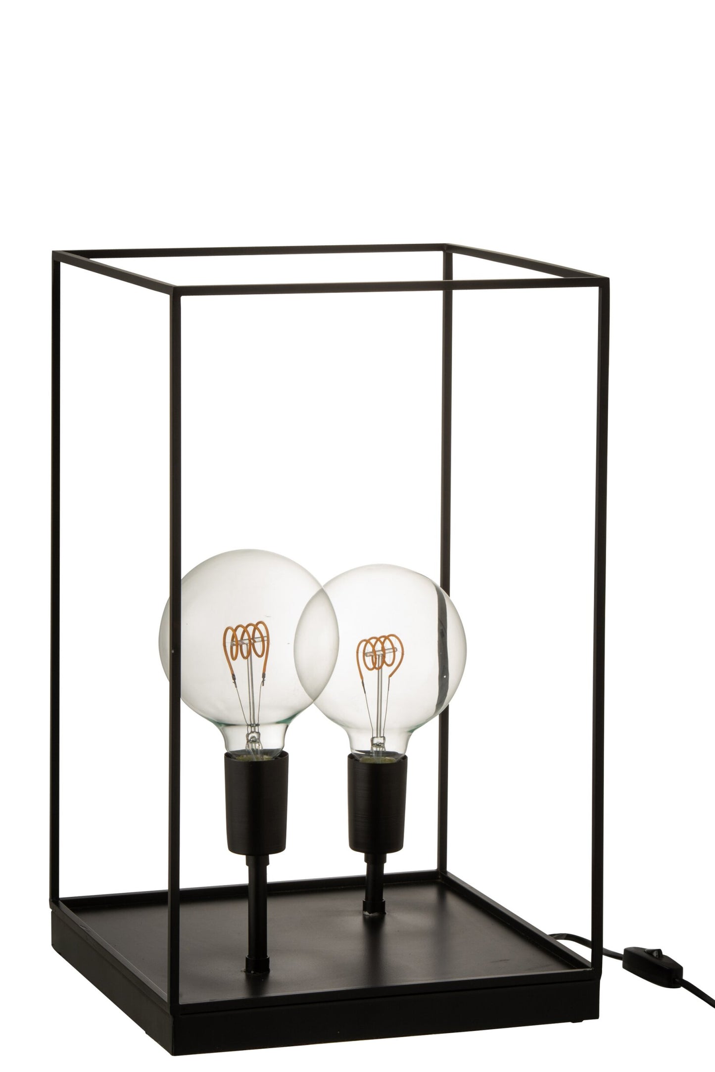 Lampe med 2 fatninger - Sort - 30 x 30 x 50 cm