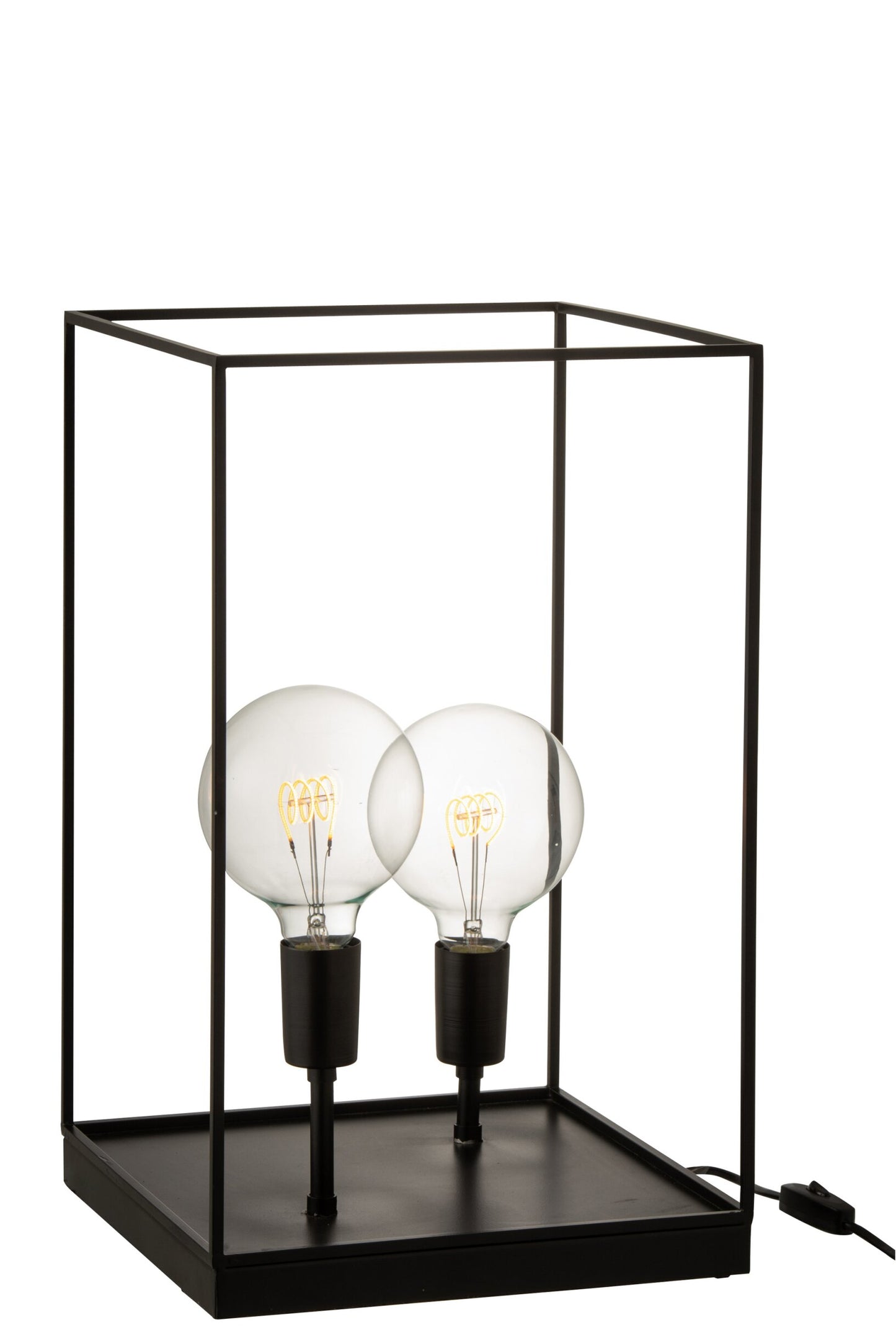 Lampe med 2 fatninger - Sort - 30 x 30 x 50 cm