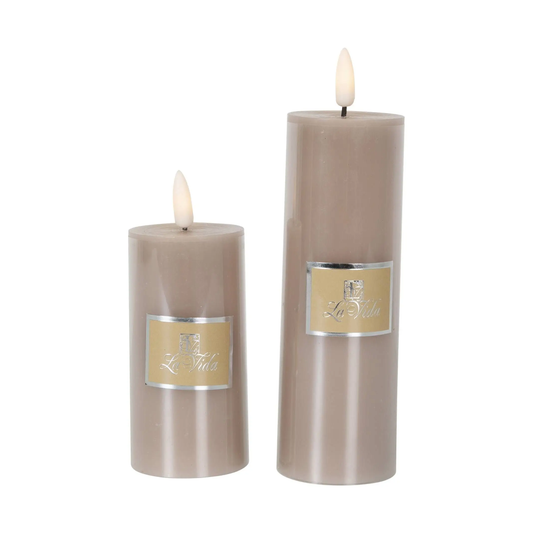 La Vida - LED lys - bloklys m. statisk flamme- sand
