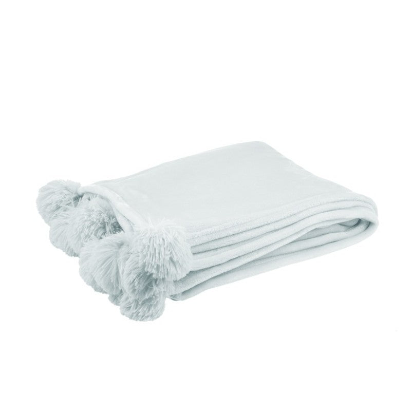 J-Line - Plaid - Polyester-Lyseblå-170 cm x 130 cm