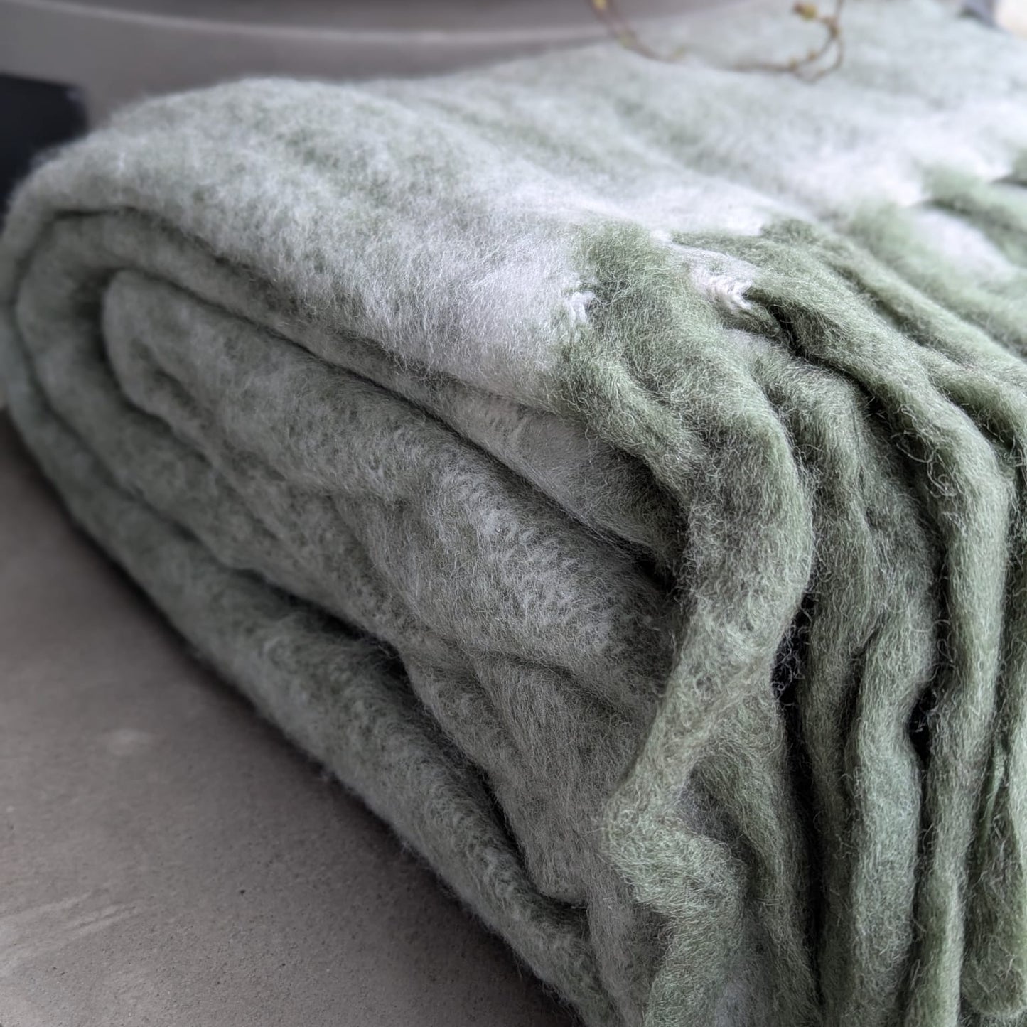 plaid - tæppe - uld - grøn/hvid_4