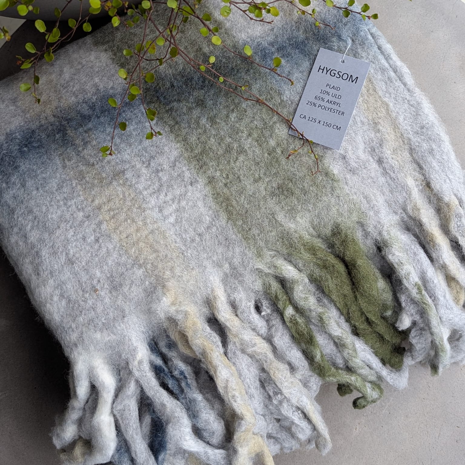 plaid - uld - blå, grøn