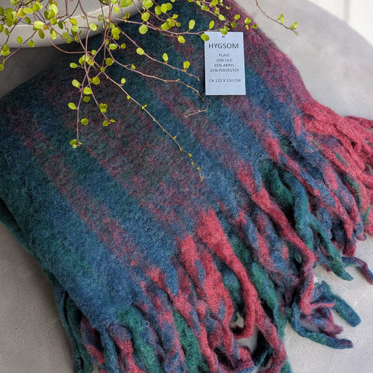 plaid - uld - blå/rød/grøn