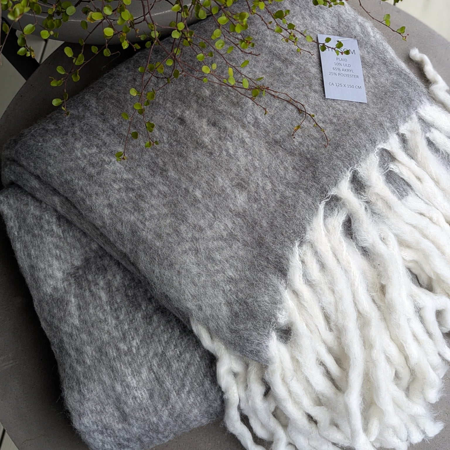 plaid - uld - grå med hvide frynser_2