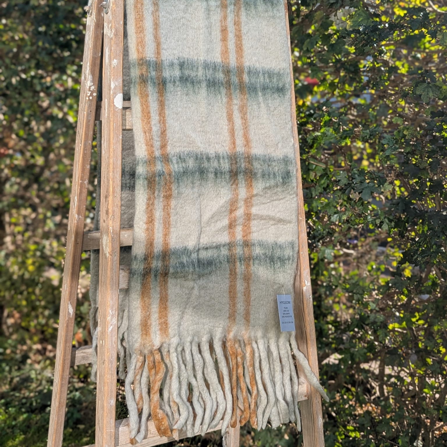plaid - uld - grøn/brunlig/hvid_5