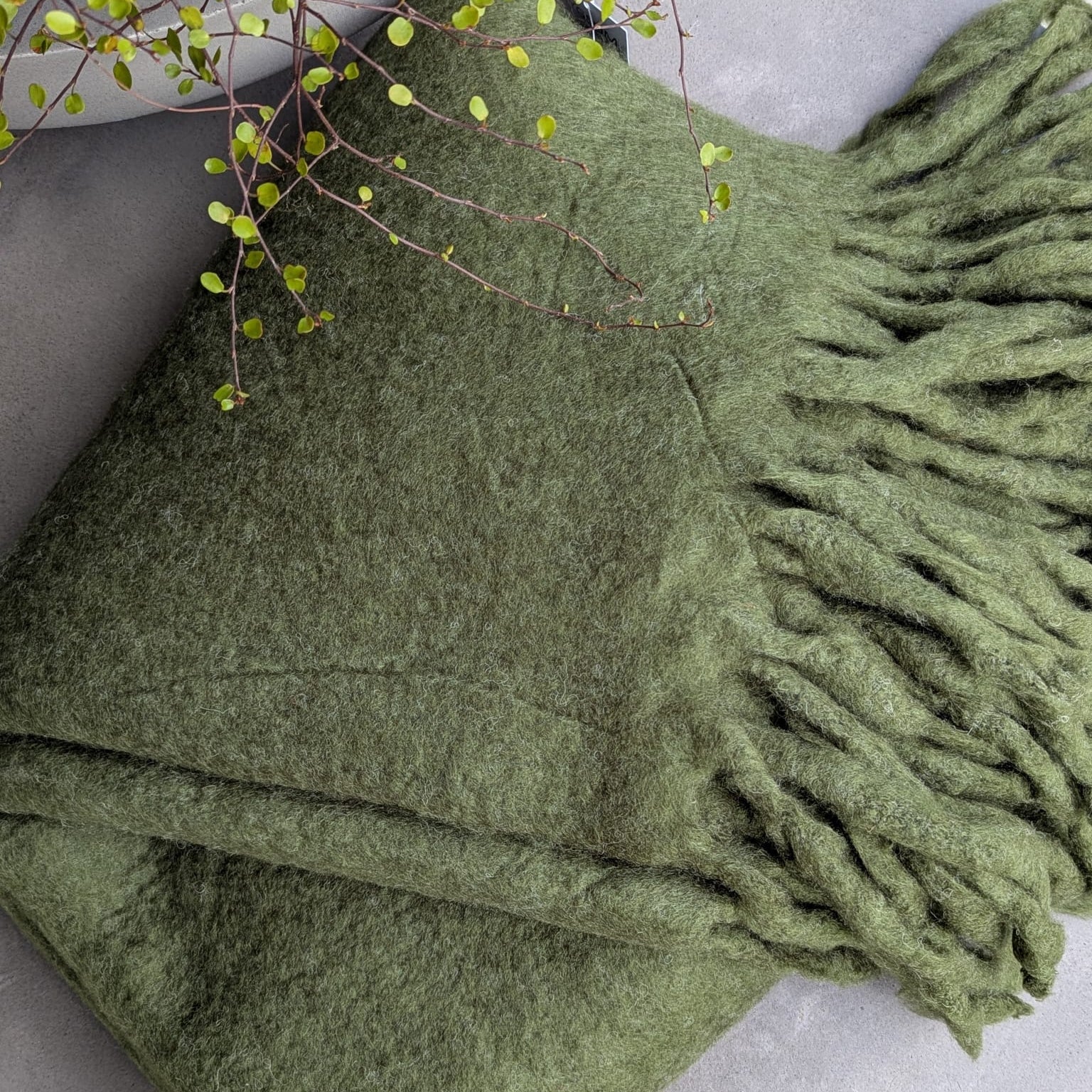  plaid - uld - mørkegrøn_3