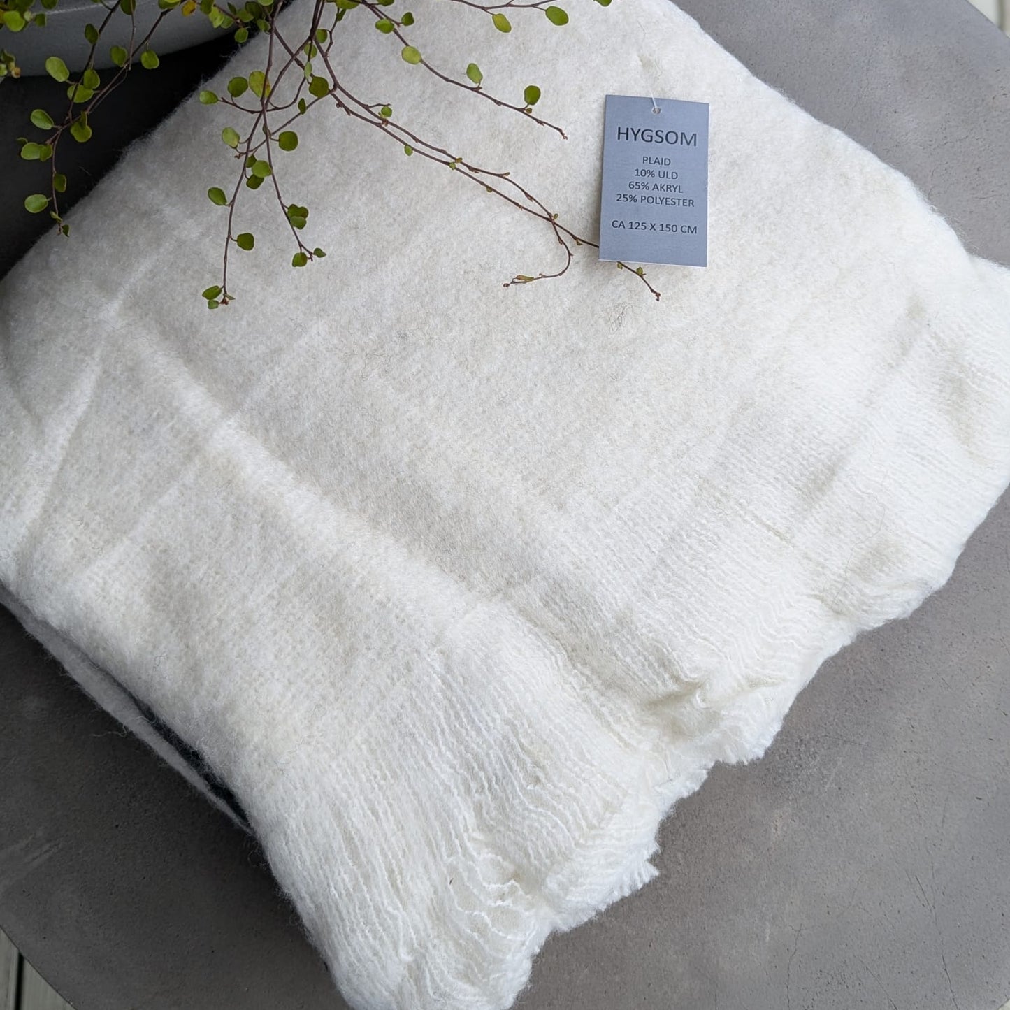 plaid - uld - sort og hvid