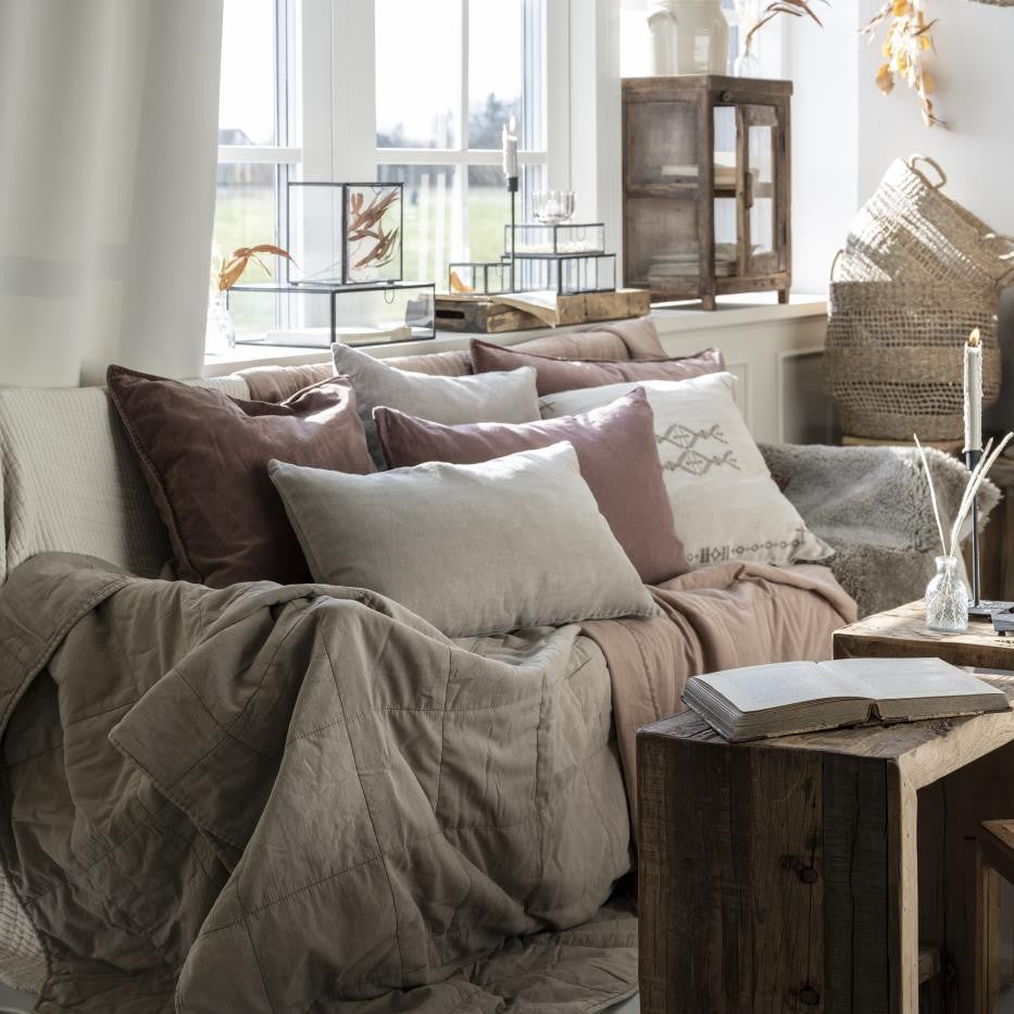 Ib Laursen - pudebetræk af hør - rødbrun - 50 X 70 cm