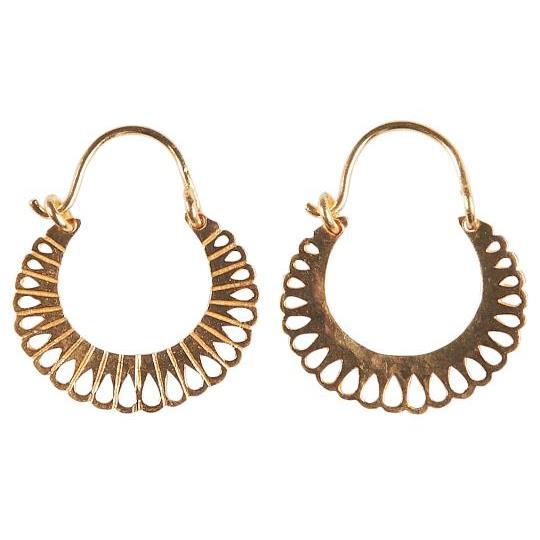 Øreringe - messing belagt m. 18 karat guld - Iris