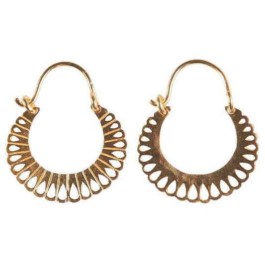 Øreringe - messing belagt m. 18 karat guld - Iris