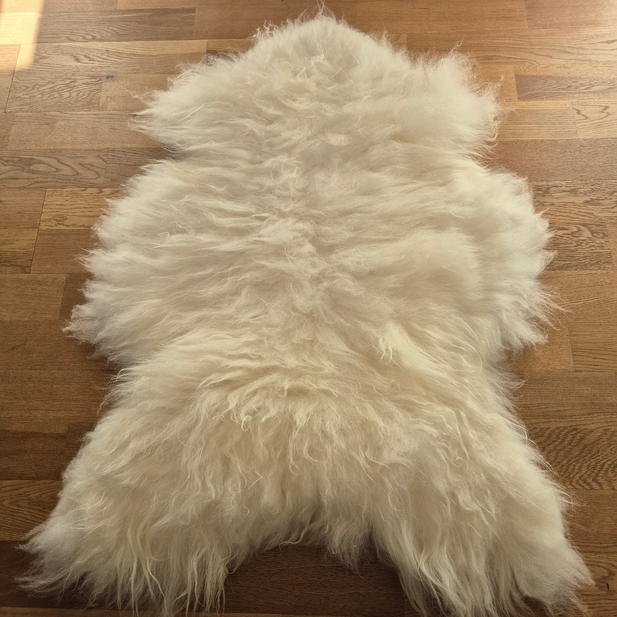 Langhåret lammeskind 120 cm Hvid